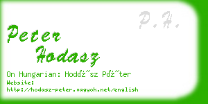 peter hodasz business card